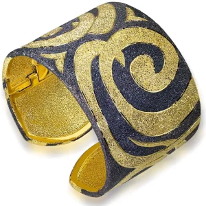 Cuff Bracelets*Alex Soldier Silver Inverse Pattern Swirl Cuff Bracelet