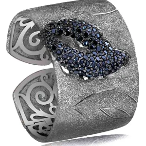 Cuff Bracelets*Alex Soldier Silver Leaf Cuff Bracelet with Spinel