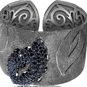 Cuff Bracelets*Alex Soldier Silver Leaf Cuff Bracelet with Spinel