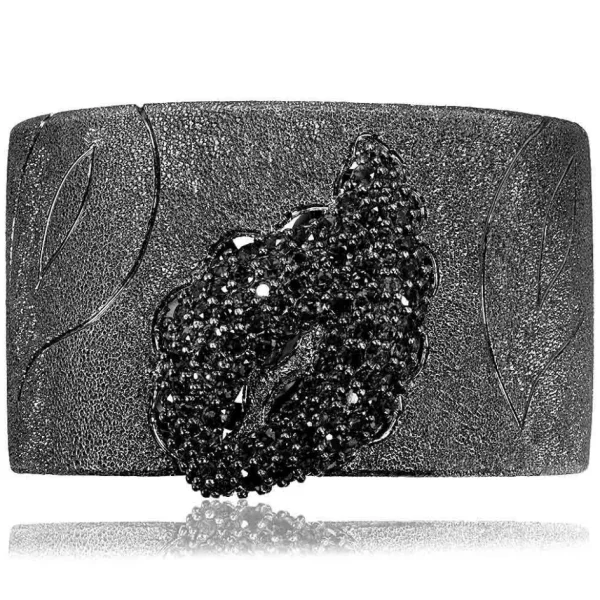 Cuff Bracelets*Alex Soldier Silver Leaf Cuff Bracelet with Spinel