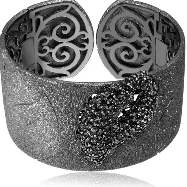 Cuff Bracelets*Alex Soldier Silver Leaf Cuff Bracelet with Spinel