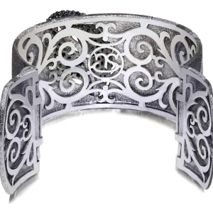 Cuff Bracelets*Alex Soldier Silver Leaf Cuff Bracelet with Spinel