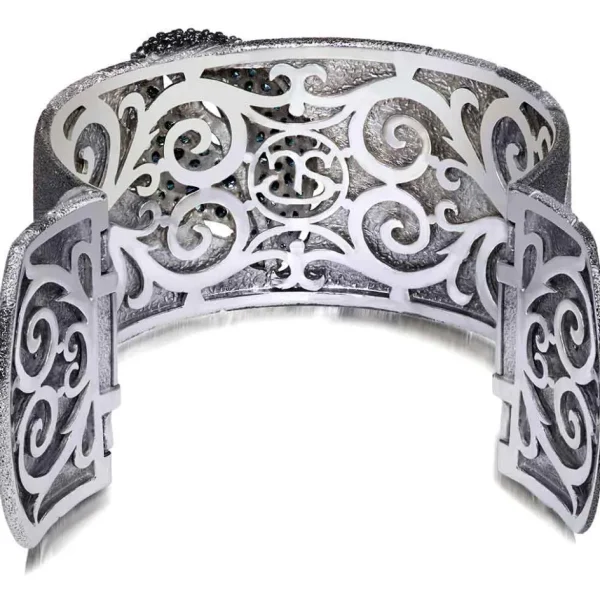 Cuff Bracelets*Alex Soldier Silver Leaf Cuff Bracelet with Spinel