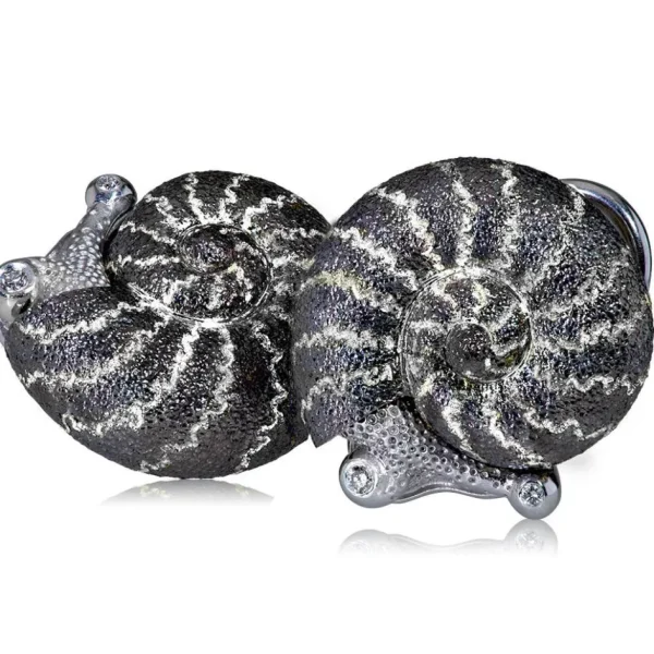 Diamond Earrings | Stud Earrings*Alex Soldier Silver Little Snail Earrings with Silvermist Diamonds
