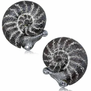 Diamond Earrings | Stud Earrings*Alex Soldier Silver Little Snail Earrings with Silvermist Diamonds
