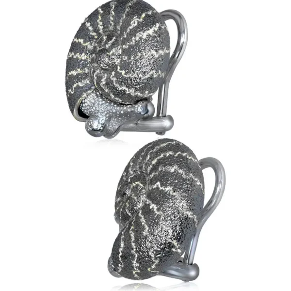 Diamond Earrings | Stud Earrings*Alex Soldier Silver Little Snail Earrings with Silvermist Diamonds