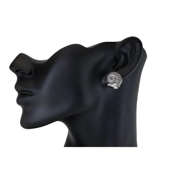 Diamond Earrings | Stud Earrings*Alex Soldier Silver Little Snail Earrings with Silvermist Diamonds
