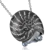 Pendants*Alex Soldier Silver Little Snail Pendant with Diamonds On Chain