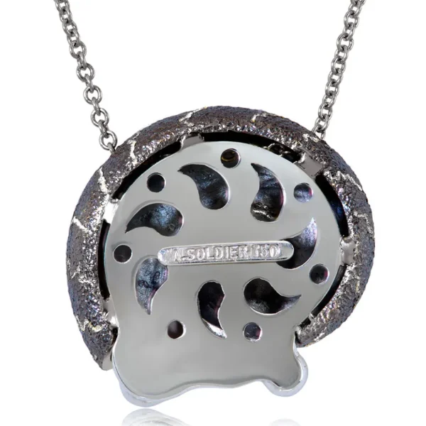 Pendants*Alex Soldier Silver Little Snail Pendant with Diamonds On Chain