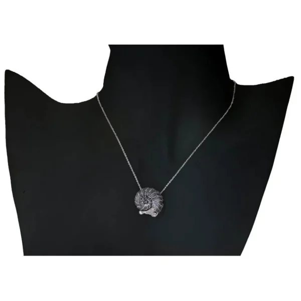 Pendants*Alex Soldier Silver Little Snail Pendant with Diamonds On Chain
