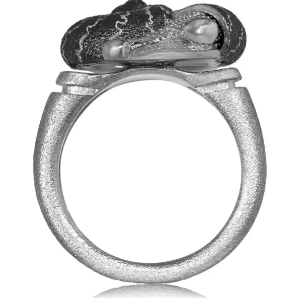 Designer Rings | Silver Rings*Alex Soldier Silver Little Snail Ring with Diamonds