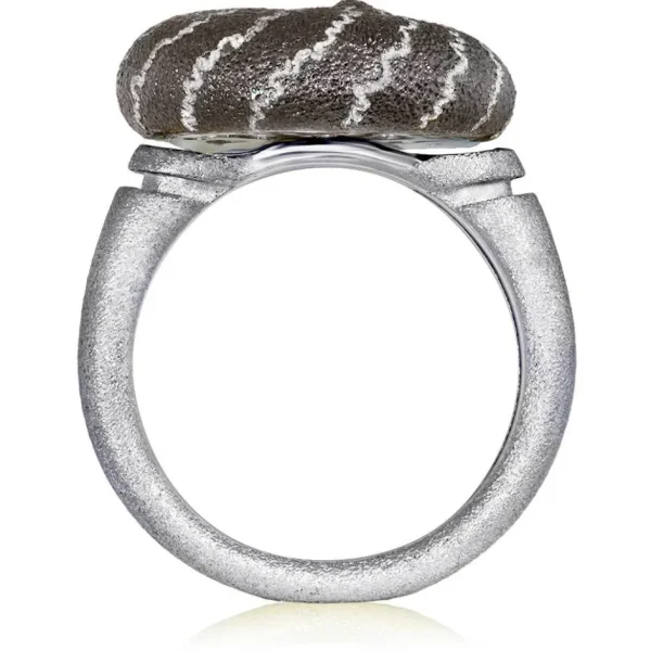Designer Rings | Silver Rings*Alex Soldier Silver Little Snail Ring with Diamonds