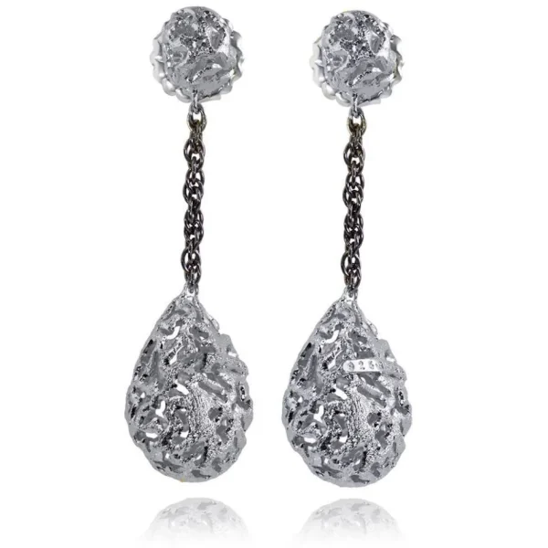 Drop Dangle Earrings*Alex Soldier Silver Meteorite Drop Earrings