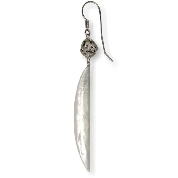 Pearl Earrings | Drop Dangle Earrings*Alex Soldier Silver Meteorite Drop Earrings with Mother Of Pearl