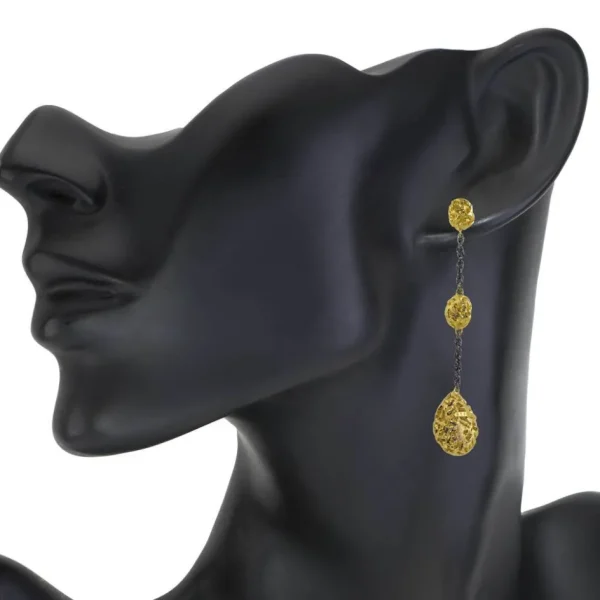 Drop Dangle Earrings*Alex Soldier Silver Meteorite Long Drop Earrings