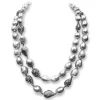 Pearl Necklaces*Alex Soldier Silver Meteorite Necklace with Light Grey Pearls