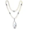 Pearl Necklaces*Alex Soldier Silver Meteorite Necklace with Mother of Pearl & Coral