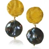 Pearl Earrings | Stud Earrings*Alex Soldier Silver Moneta Earrings with Natural Coin Pearl