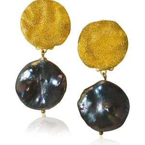 Pearl Earrings | Stud Earrings*Alex Soldier Silver Moneta Earrings with Natural Coin Pearl