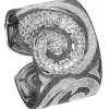 Cuff Bracelets*Alex Soldier Silver Swirl Pattern Cuff Bracelet with White Topaz