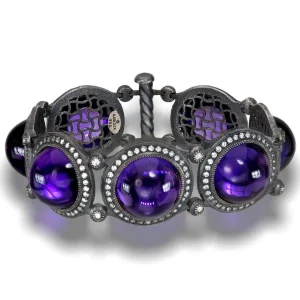 Amethyst Jewelry*Alex Soldier Silver Symbolica Bracelet with Japanese Amethyst, Topaz