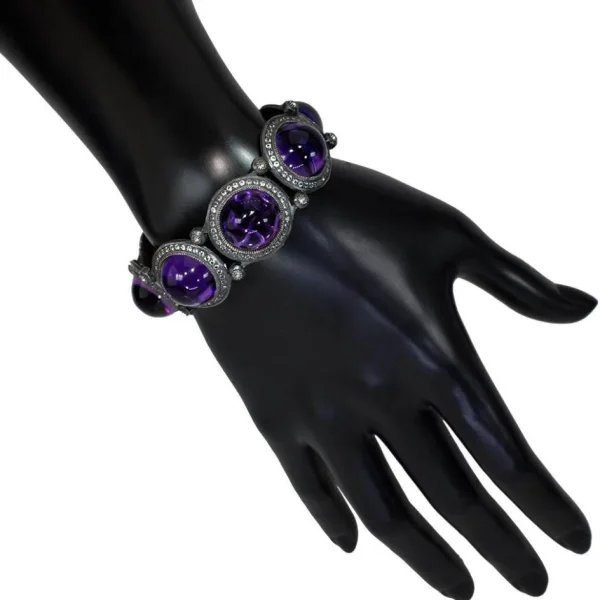 Amethyst Jewelry*Alex Soldier Silver Symbolica Bracelet with Japanese Amethyst, Topaz