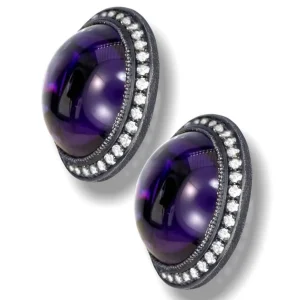 Amethyst Jewelry | Stud Earrings*Alex Soldier Silver Symbolica Clip-On Earrings with Japanese Amethyst