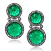 Drop Dangle Earrings*Alex Soldier Silver Symbolica Drop Earring with Green Agate & Topaz