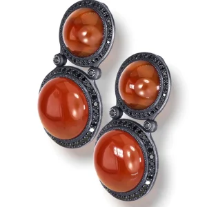 Drop Dangle Earrings*Alex Soldier Silver Symbolica Drop Earrings with Carnelian & Spinel