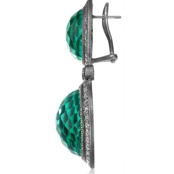 Drop Dangle Earrings*Alex Soldier Silver Symbolica Drop Earring with Green Agate & Topaz