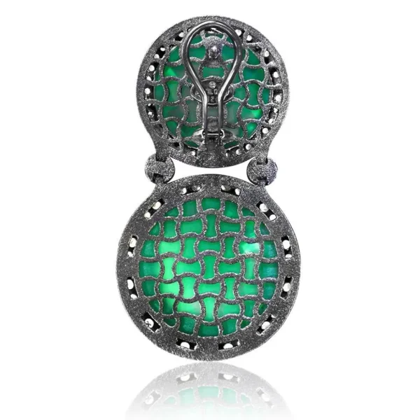 Drop Dangle Earrings*Alex Soldier Silver Symbolica Drop Earring with Green Agate & Topaz