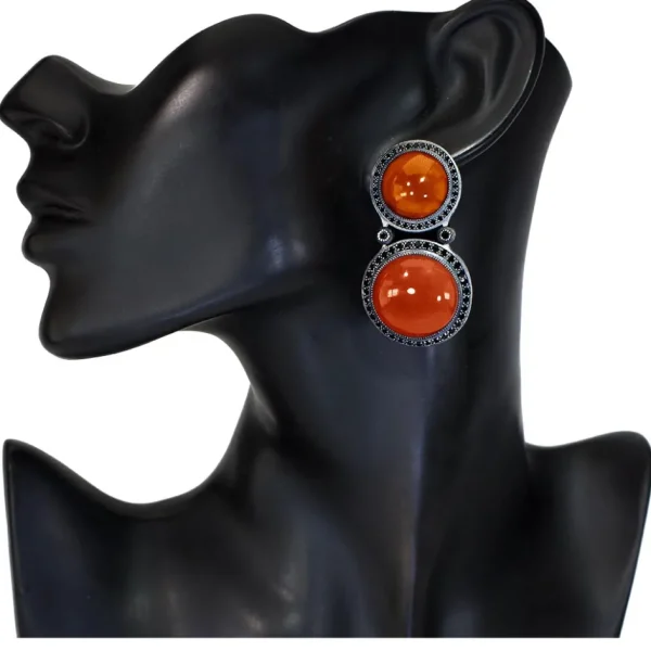 Drop Dangle Earrings*Alex Soldier Silver Symbolica Drop Earrings with Carnelian & Spinel