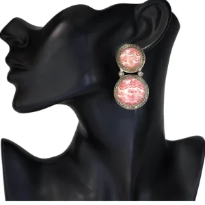 Diamond Earrings | Stud Earrings*Alex Soldier Silver Symbolica Earrings with Rhodochrosite & Diamonds