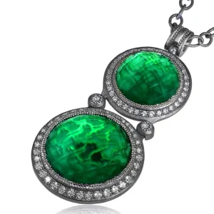 Pendants*Alex Soldier Silver Symbolica Pendant with Green Agate & Topaz