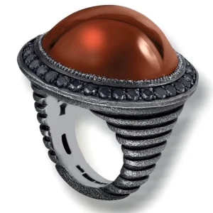 Designer Rings | Silver Rings*Alex Soldier Silver Symbolica Ring with Carnelian & Black Spinel