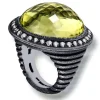 Designer Rings | Silver Rings*Alex Soldier Silver Symbolica Ring with Lemon Quartz & Diamonds
