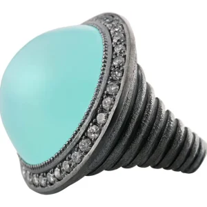 Silver Rings*Alex Soldier Silver Symbolica Ring with Chalcedony & Diamonds