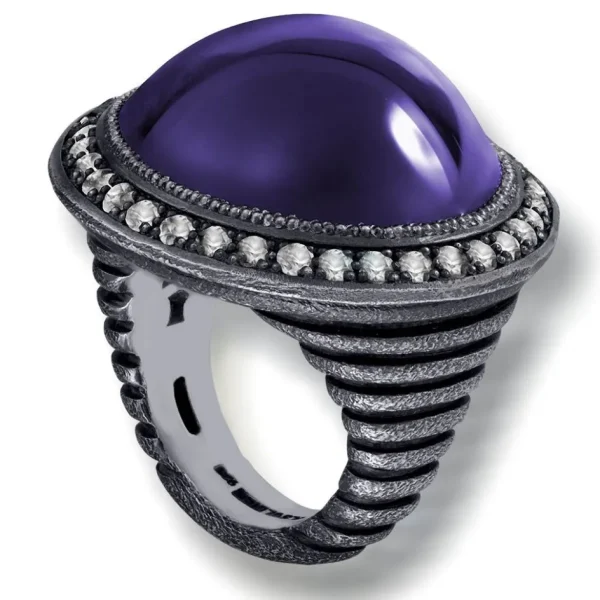 Amethyst Jewelry | Designer Rings*Alex Soldier Silver Symbolica Ring with Japanese Amethyst & Topaz