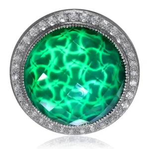 Designer Rings | Silver Rings*Alex Soldier Silver Symbolica Ring with Green Agate Quartz & Topaz