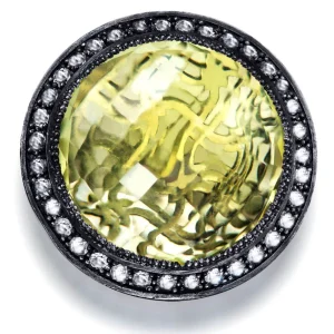 Designer Rings | Silver Rings*Alex Soldier Silver Symbolica Ring with Lemon Quartz & Diamonds