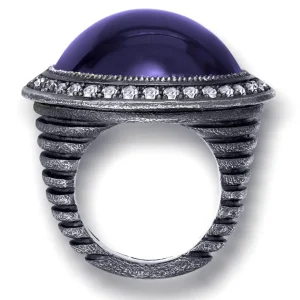 Amethyst Jewelry | Designer Rings*Alex Soldier Silver Symbolica Ring with Japanese Amethyst & Topaz