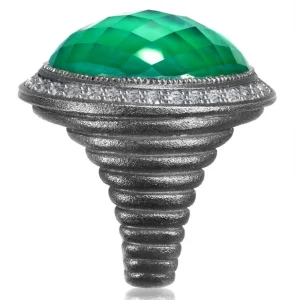 Designer Rings | Silver Rings*Alex Soldier Silver Symbolica Ring with Green Agate Quartz & Topaz
