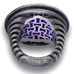 Amethyst Jewelry | Designer Rings*Alex Soldier Silver Symbolica Ring with Japanese Amethyst & Topaz
