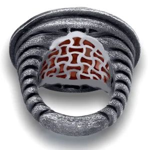 Designer Rings | Silver Rings*Alex Soldier Silver Symbolica Ring with Carnelian & Black Spinel