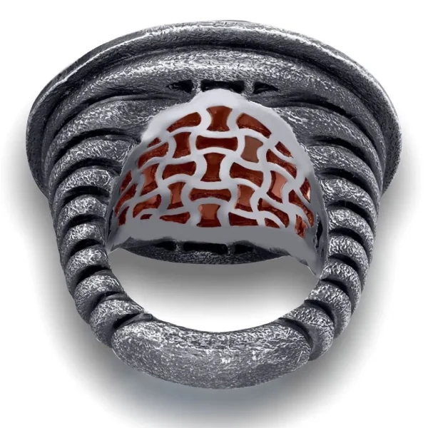 Designer Rings | Silver Rings*Alex Soldier Silver Symbolica Ring with Carnelian & Black Spinel