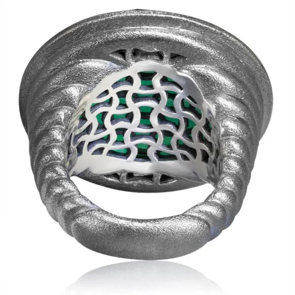 Designer Rings | Silver Rings*Alex Soldier Silver Symbolica Ring with Green Agate Quartz & Topaz