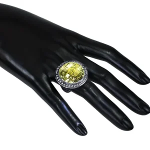 Designer Rings | Silver Rings*Alex Soldier Silver Symbolica Ring with Lemon Quartz & Diamonds