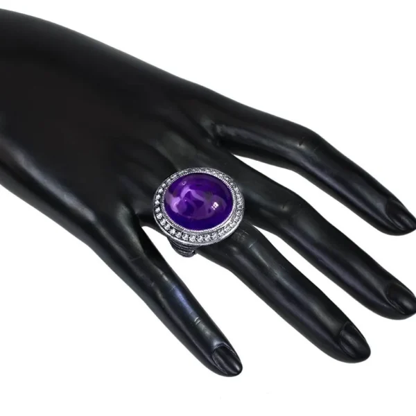Amethyst Jewelry | Designer Rings*Alex Soldier Silver Symbolica Ring with Japanese Amethyst & Topaz