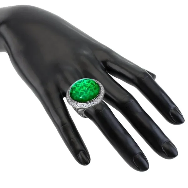 Designer Rings | Silver Rings*Alex Soldier Silver Symbolica Ring with Green Agate Quartz & Topaz