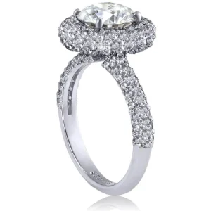 Halo*Alex Soldier Stardust Diamond Halo Crescent Engagement Ring